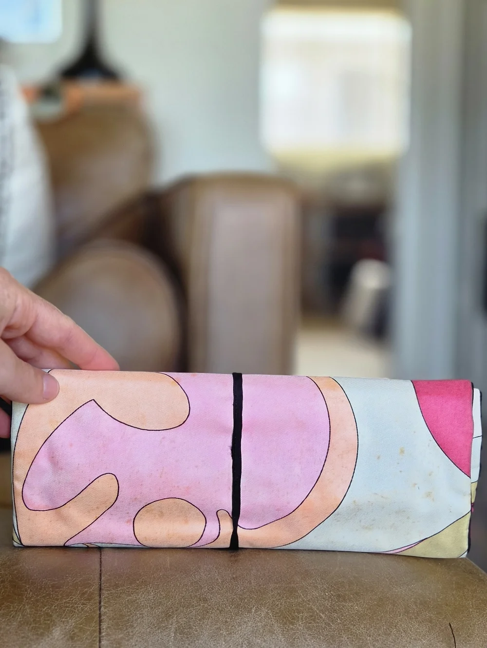 Vintage 60s 70s Pucci Psychadelic Style Foldover Jewelry Bag or Clutch